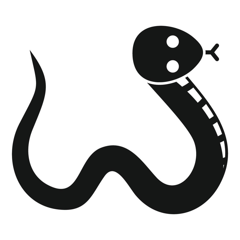 Black mamba snake slithering icon simple style vector