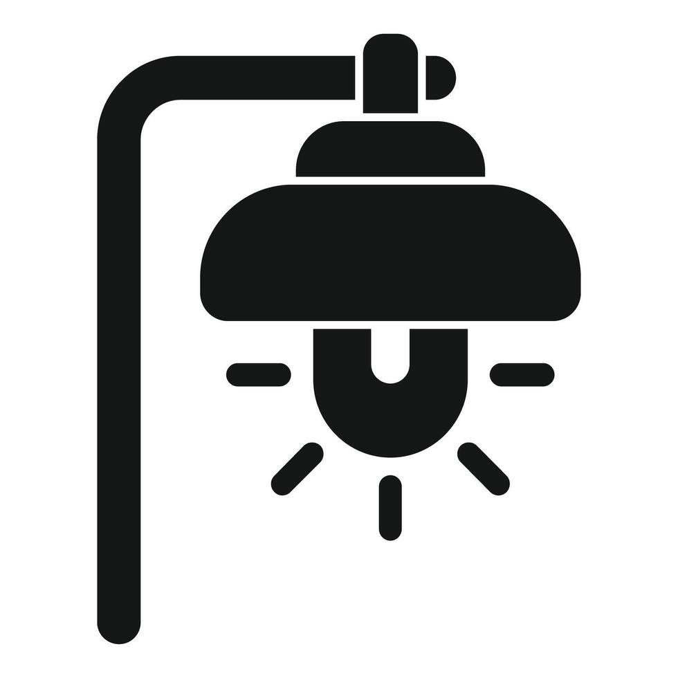 Streetlight shining in the dark icon, simple style vector