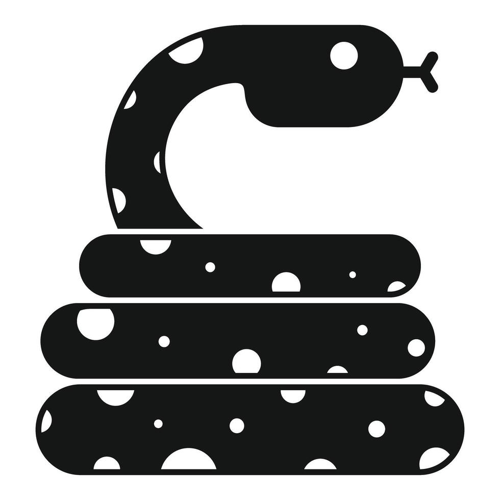 Spotted snake curled up icon simple style vector