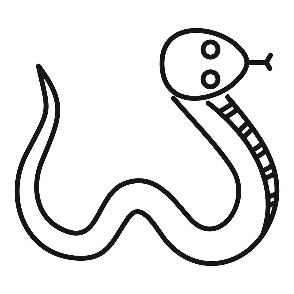 King cobra snake slithering line icon design vector