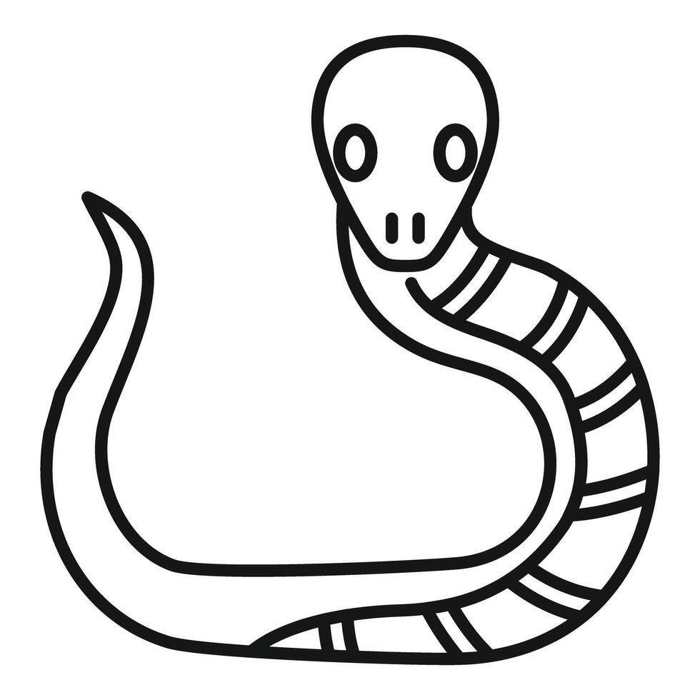 Striped snake crawling with skull head icon vector