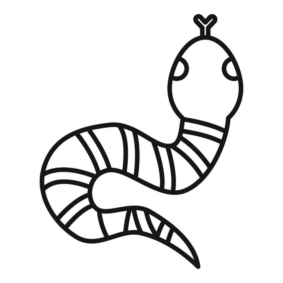 Striped snake slithering in black and white line art vector