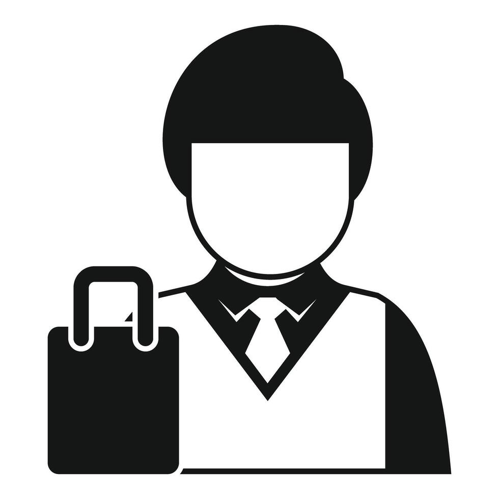 Businessman holding shopping bag icon avatar vector