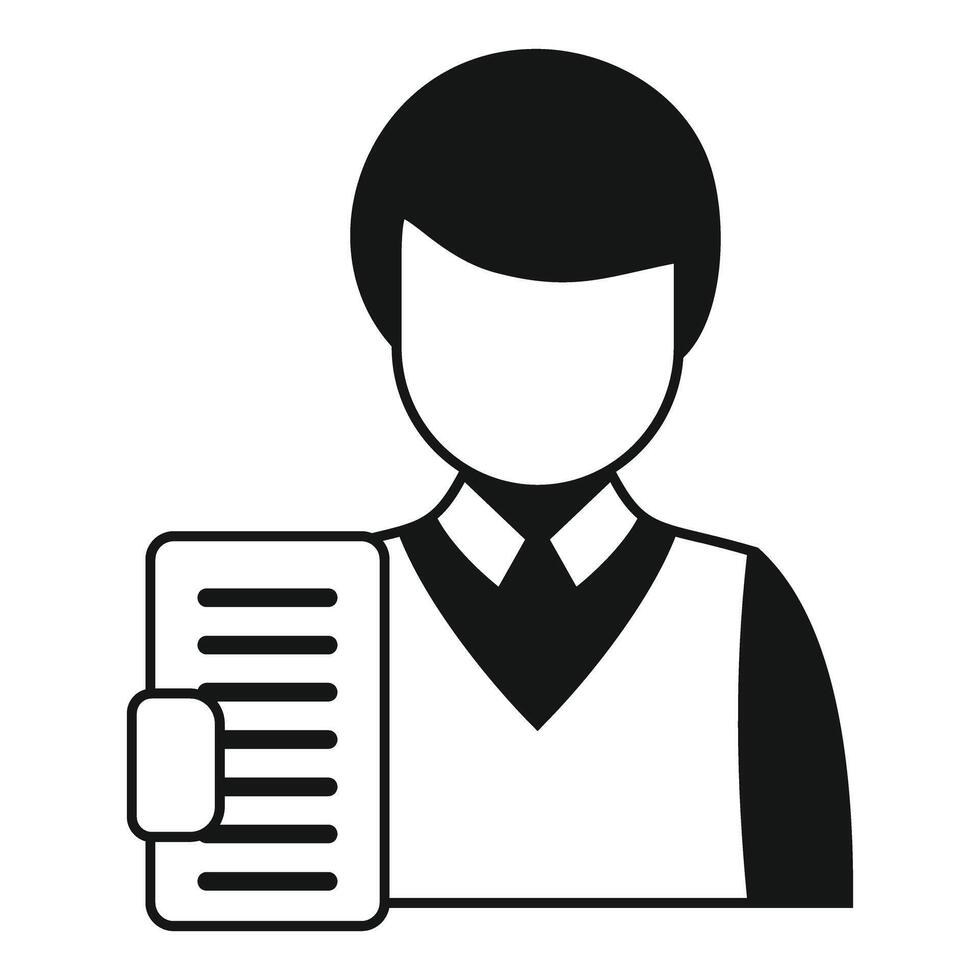 Businessman holding document for business report or contract vector