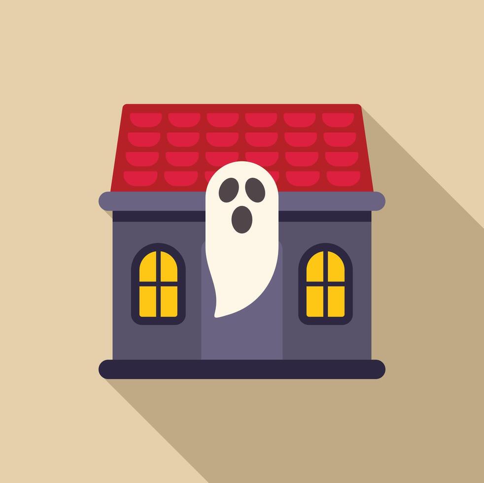 Ghost screaming and haunting an old house with red roof vector