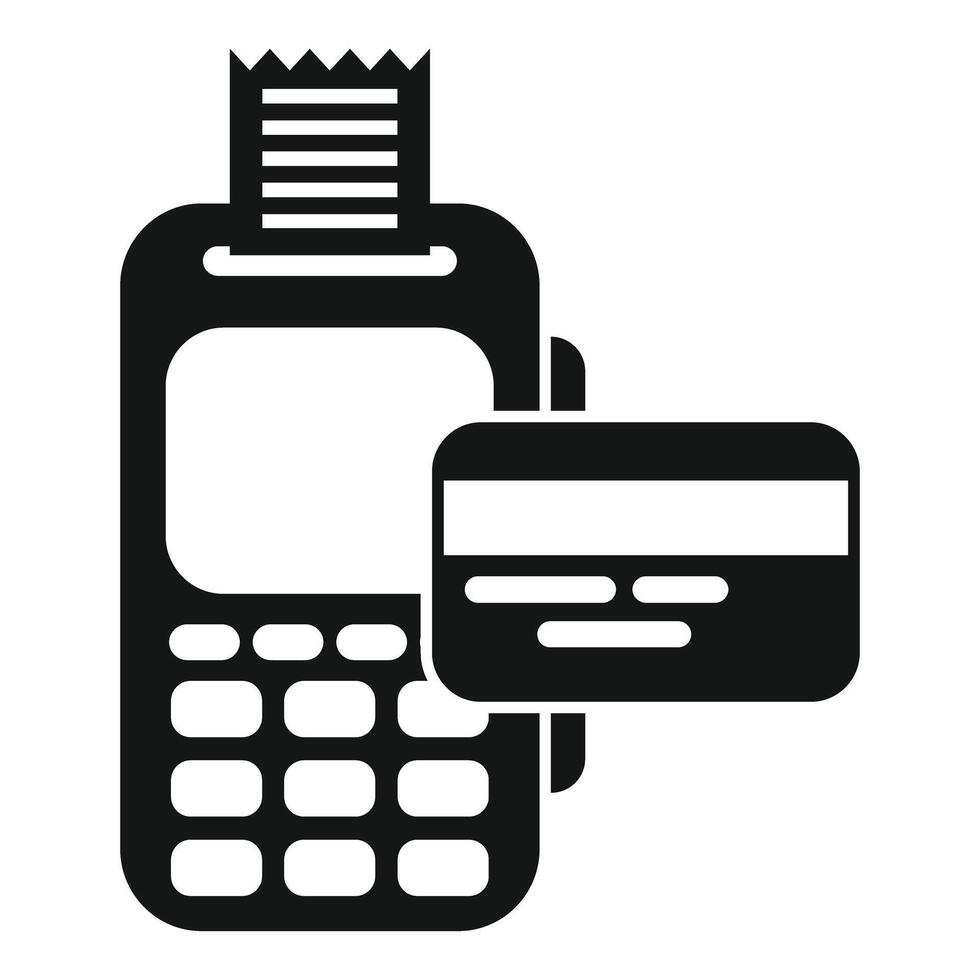 Credit card processing system printing receipt icon vector