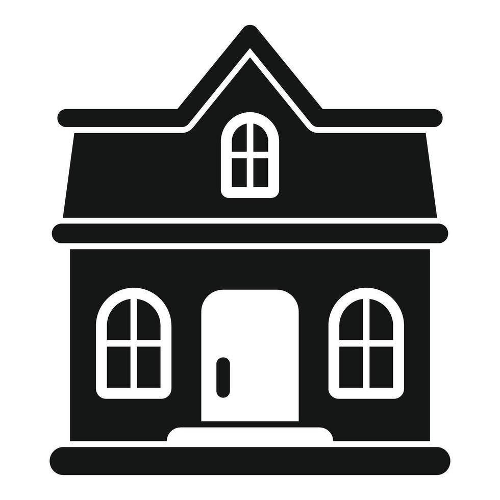 One story house with porch icon, simple style vector