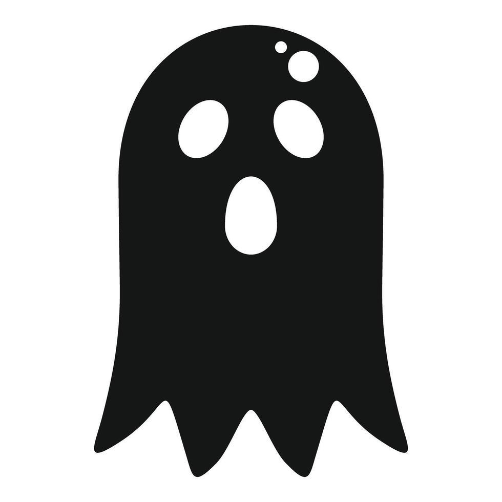 Black ghost shouting with mouth open wide vector