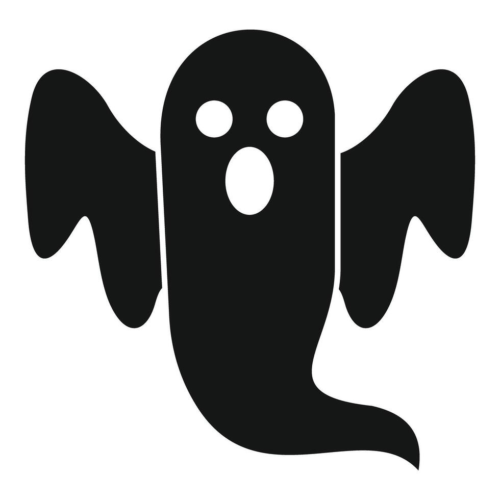 Black ghost shouting with mouth wide open vector
