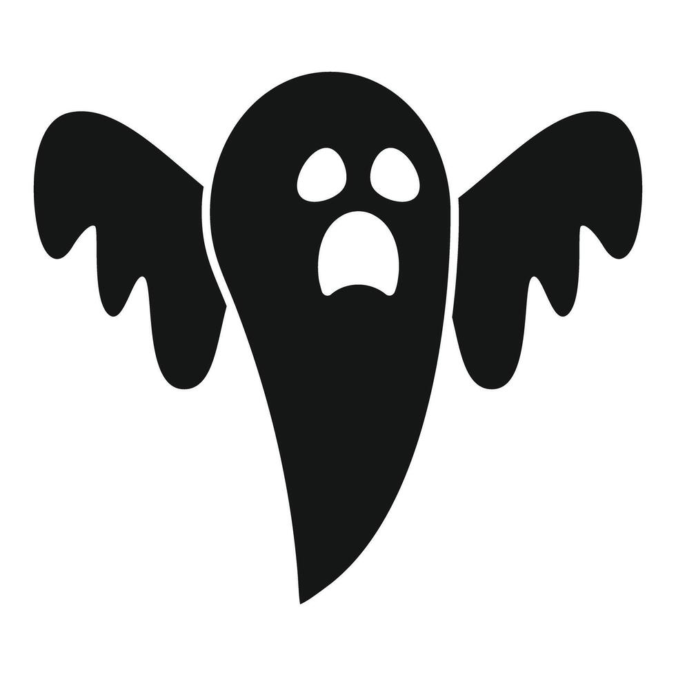 Black ghost flying and screaming with open mouth vector