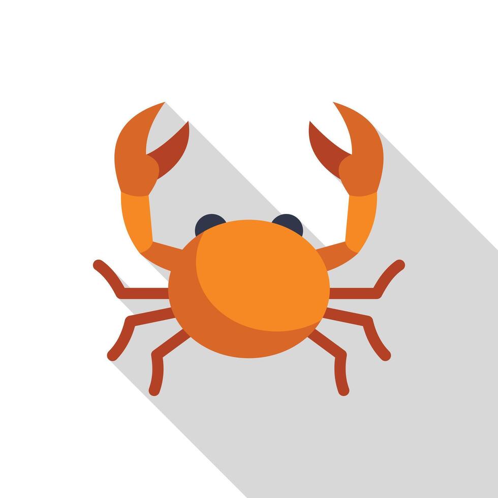 Orange crab showing claws while walking on eight legs vector