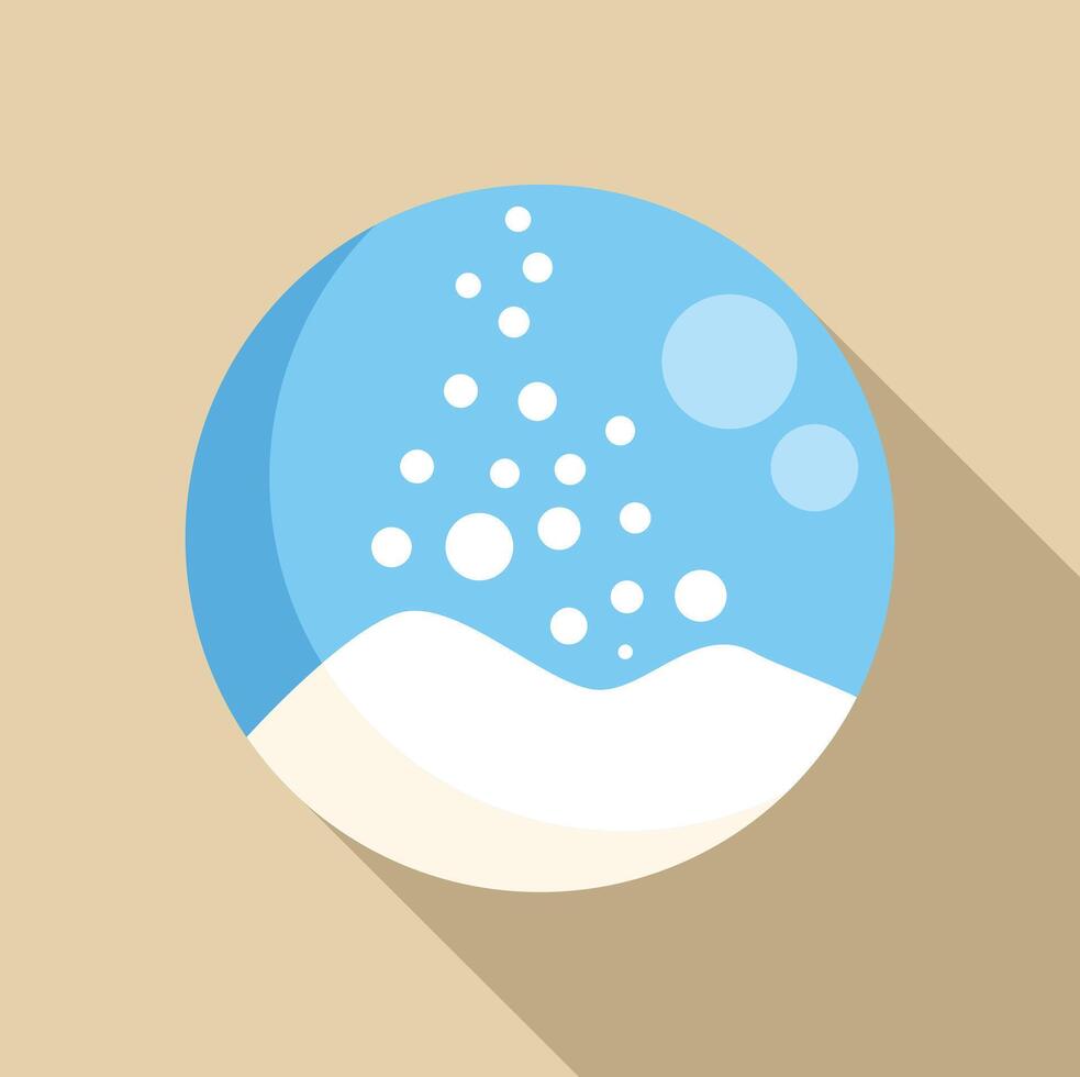 Snow globe with falling snow on snowy hills minimalist illustration vector