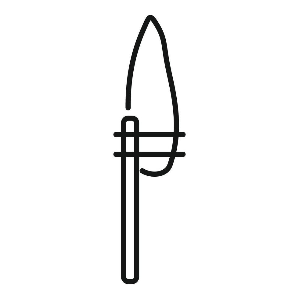 Hand drawn flint stone age axe icon representing hunting tool vector