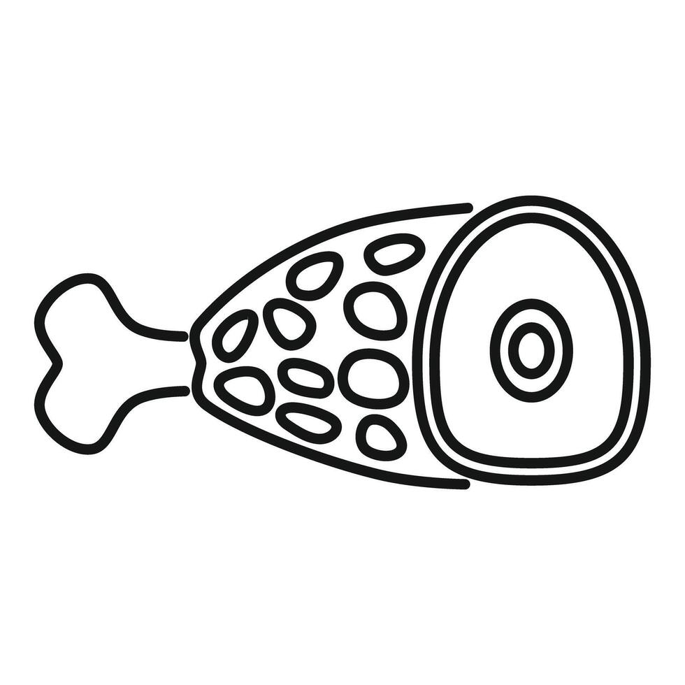Pork ham leg icon showing meat and bone vector
