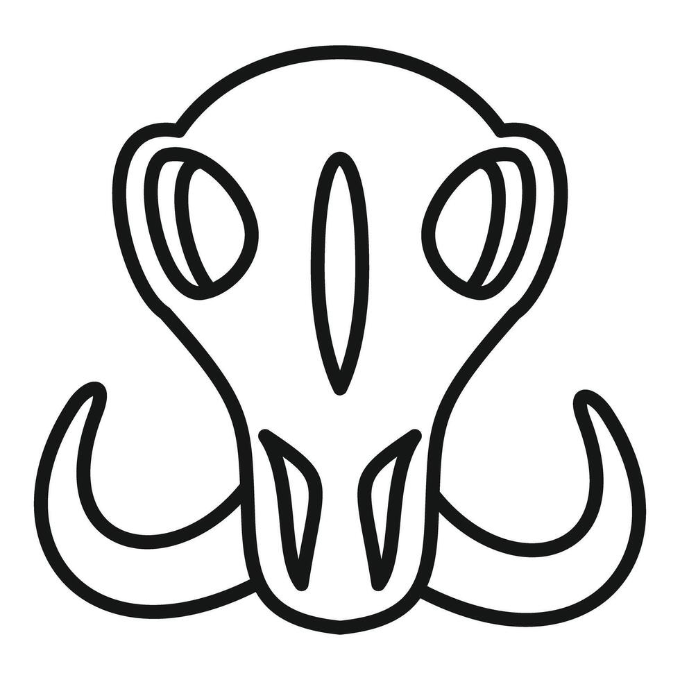 Mammoth skull fossil depicting extinct animal vector
