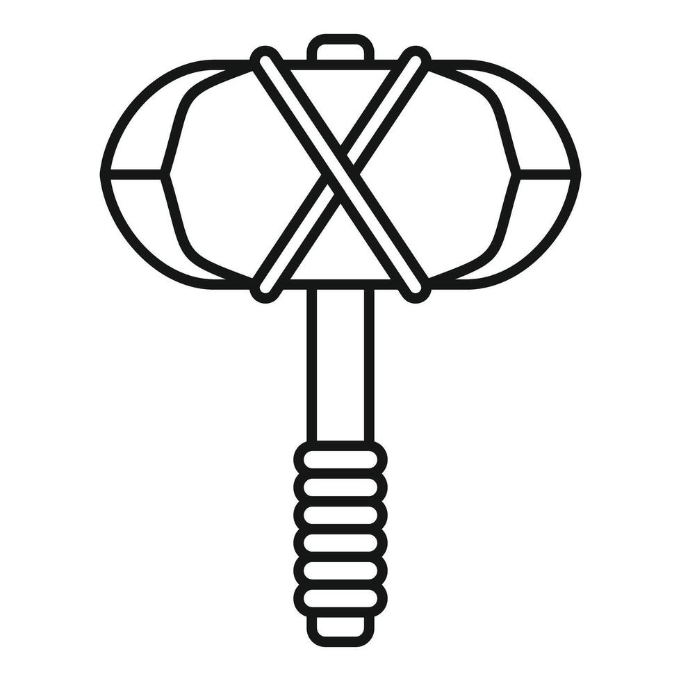 Double headed hammer with wooden handle and cross design wrapping vector