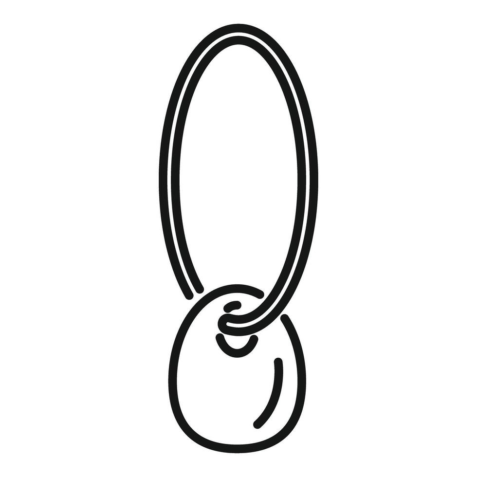 Oval pendant hanging on a string icon vector outline