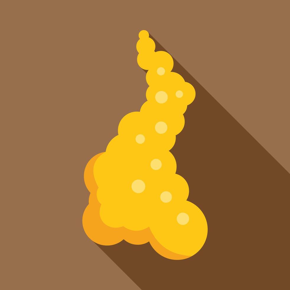Yellow smoke cloud forming after explosion with long shadow vector