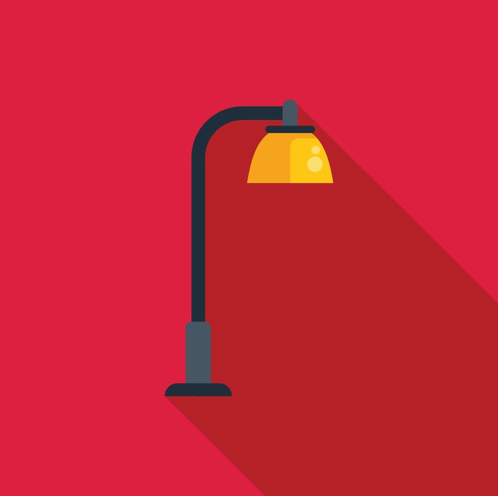 Street lamp casting light on red background icon vector