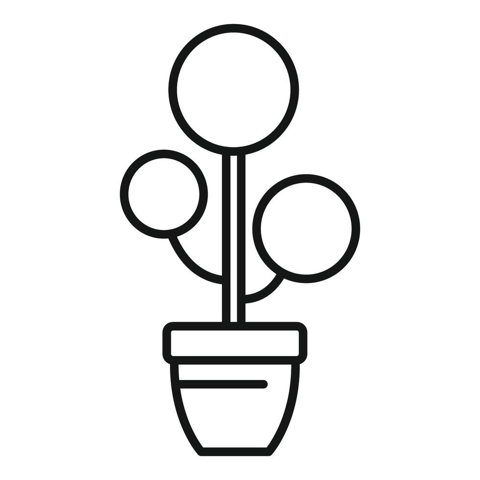 Money tree growing financial success icon thin line vector illustration
