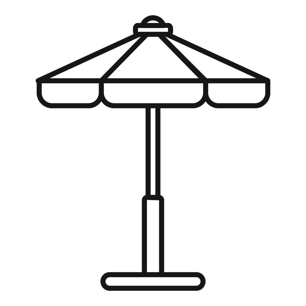 Round beach umbrella providing shade on white background vector