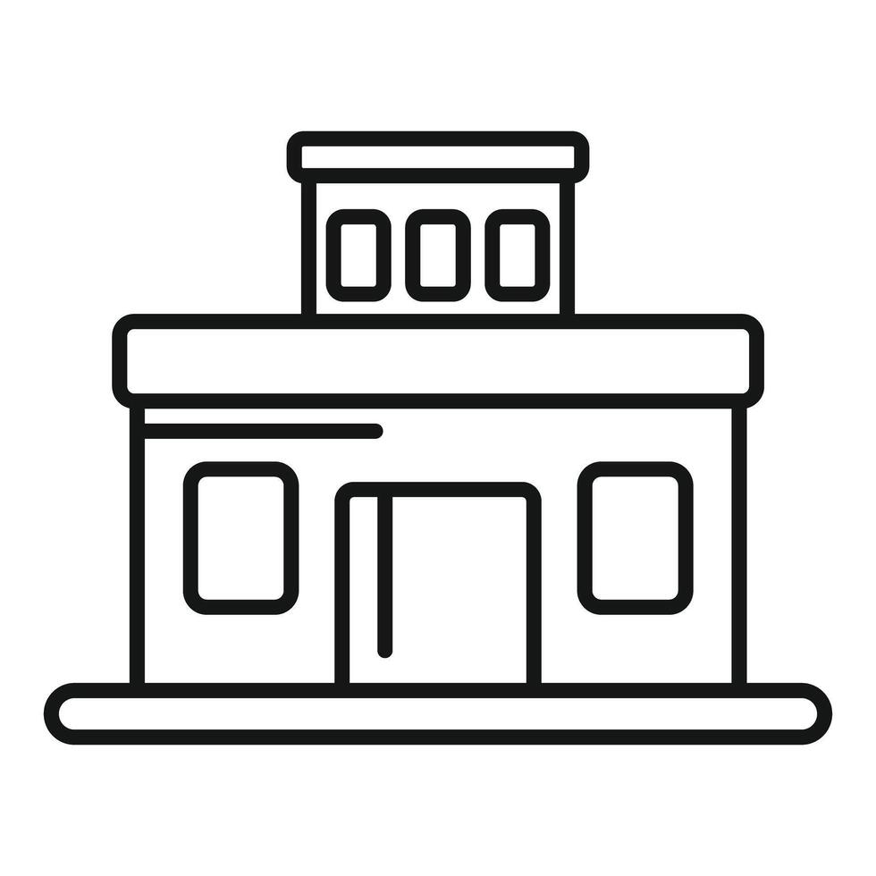 Building with three windows facade showing modern architecture style vector