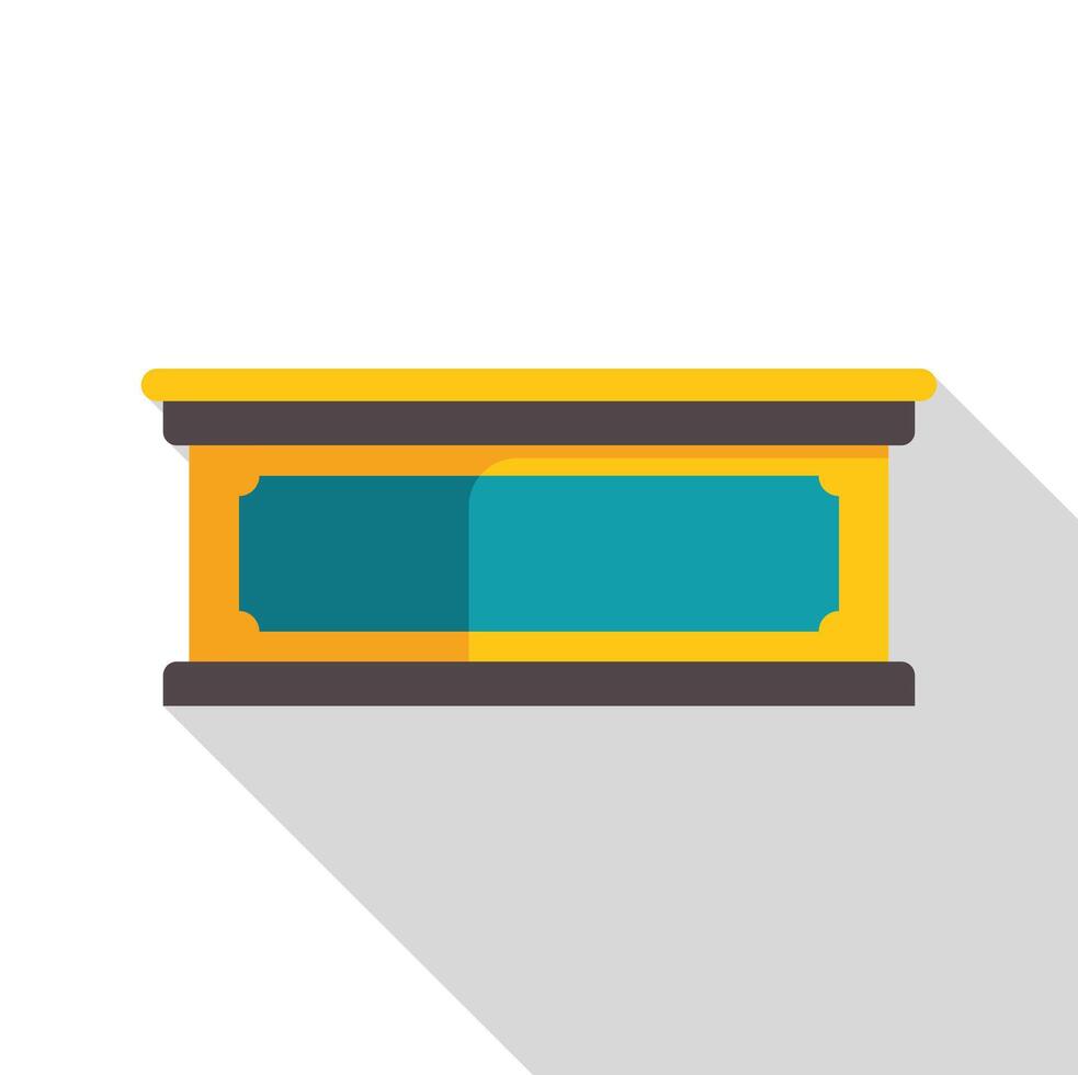 Empty museum stand showing golden frame and long shadow vector