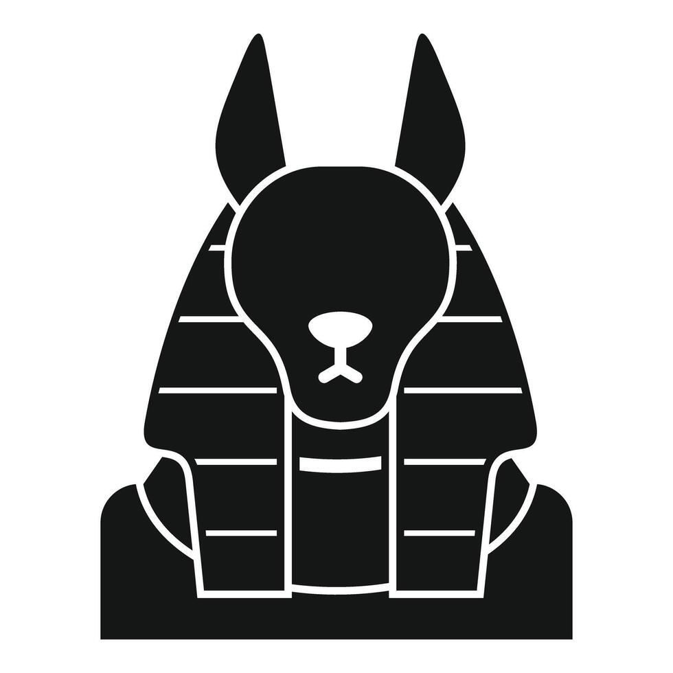 Black anubis icon representing ancient egyptian god vector