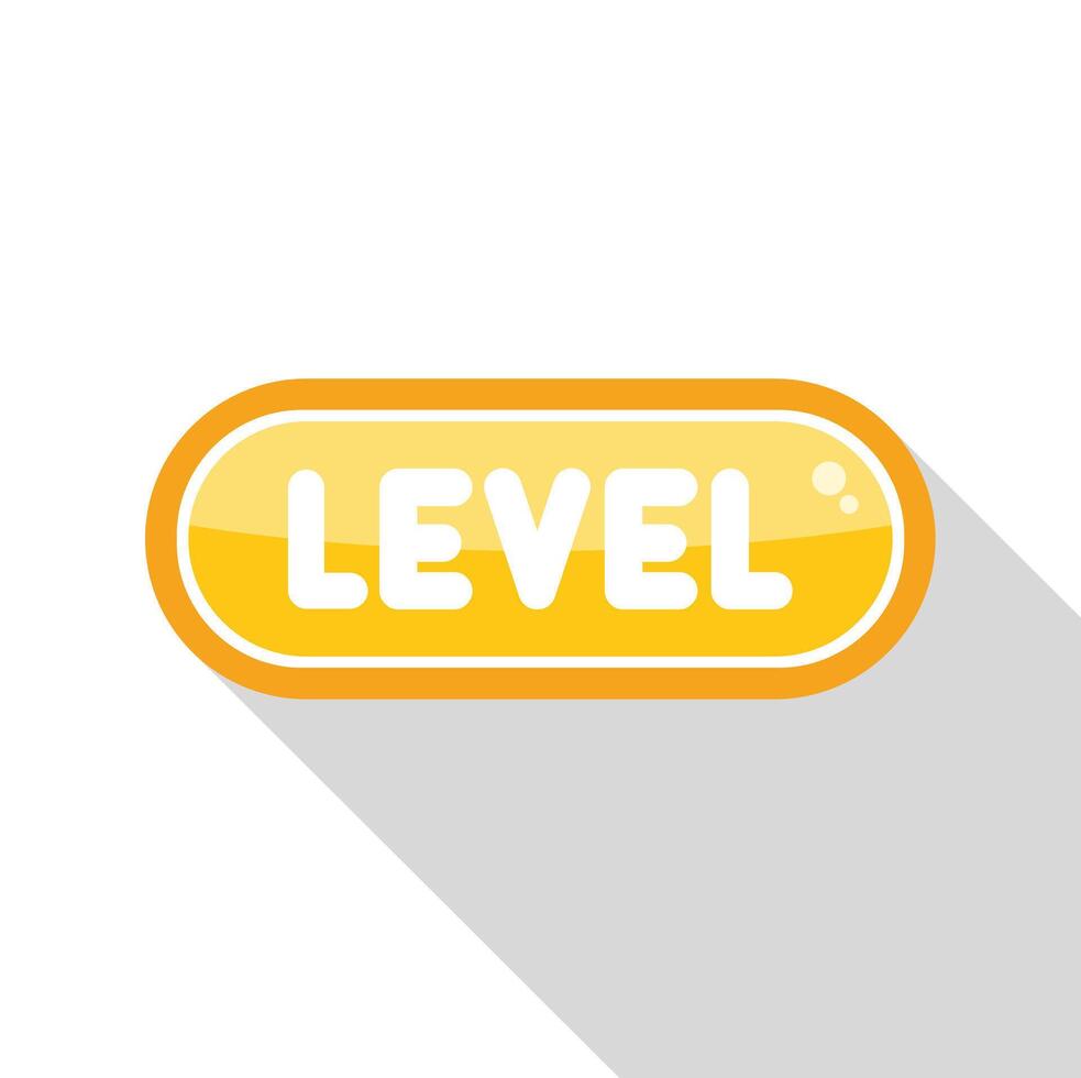 Level up game button showing progress and achievement vector