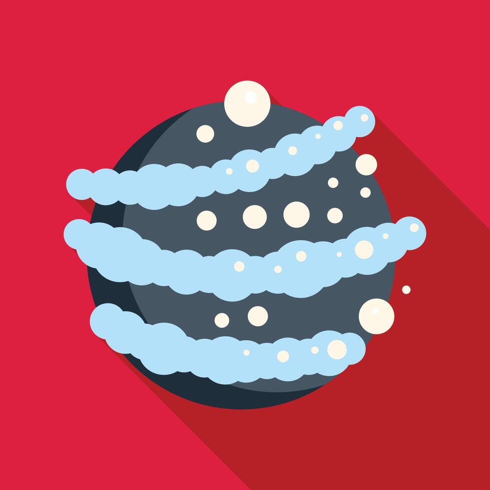 Round christmas tree cake decorated with snow flakes and icing swirls vector