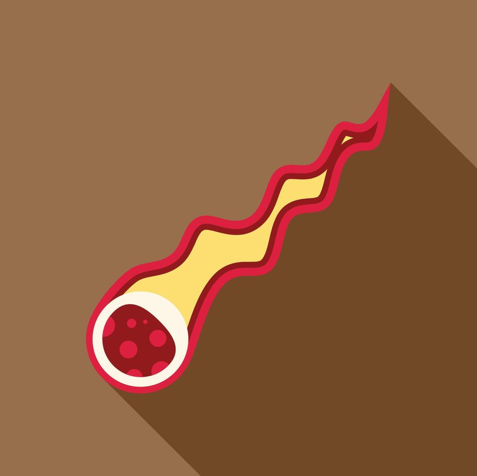 Red hot fiery burning meteor flying through space illustration vector