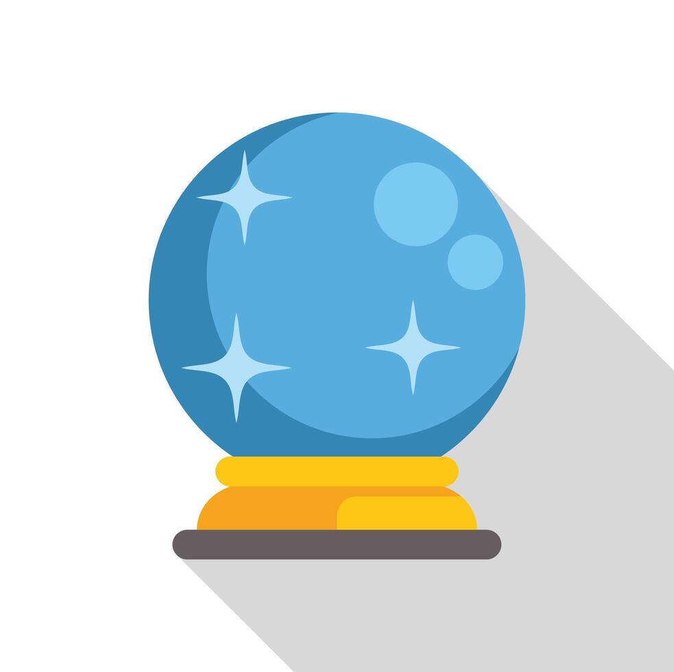 Blue crystal ball shining, predicting the future in a magical way vector