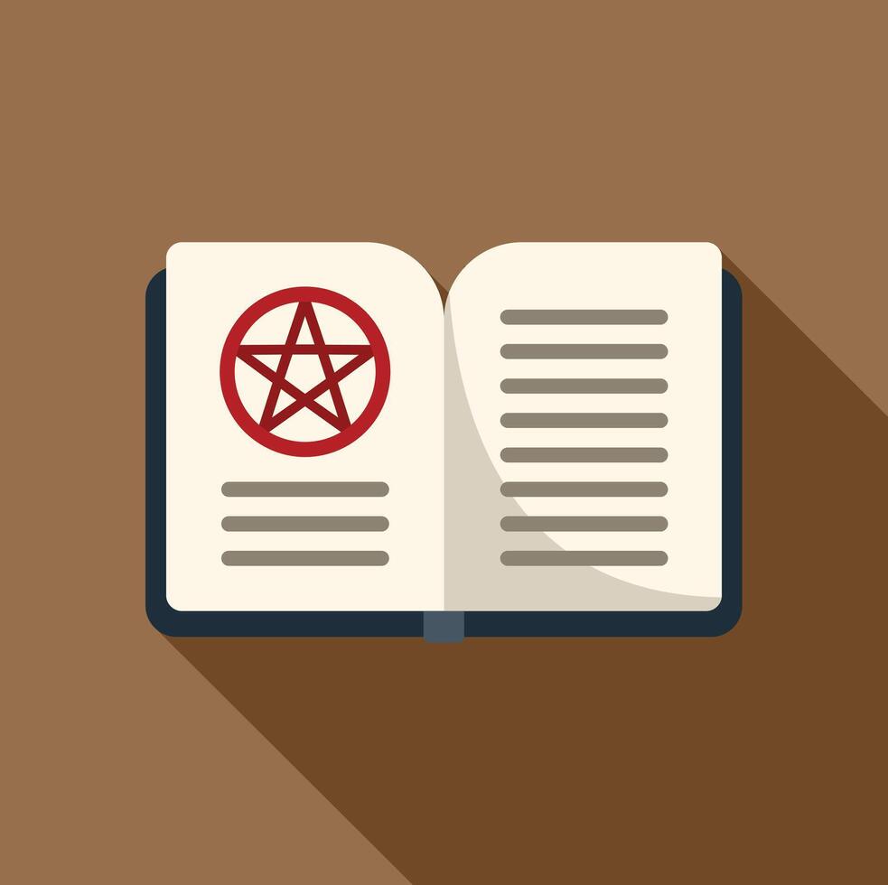 Open book with pentagram symbol for occult magic rituals vector
