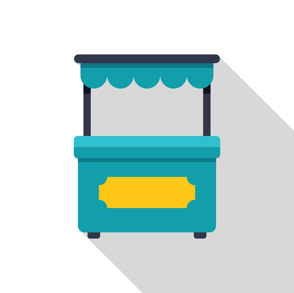 Street food vending cart with awning for selling snacks and drinks vector