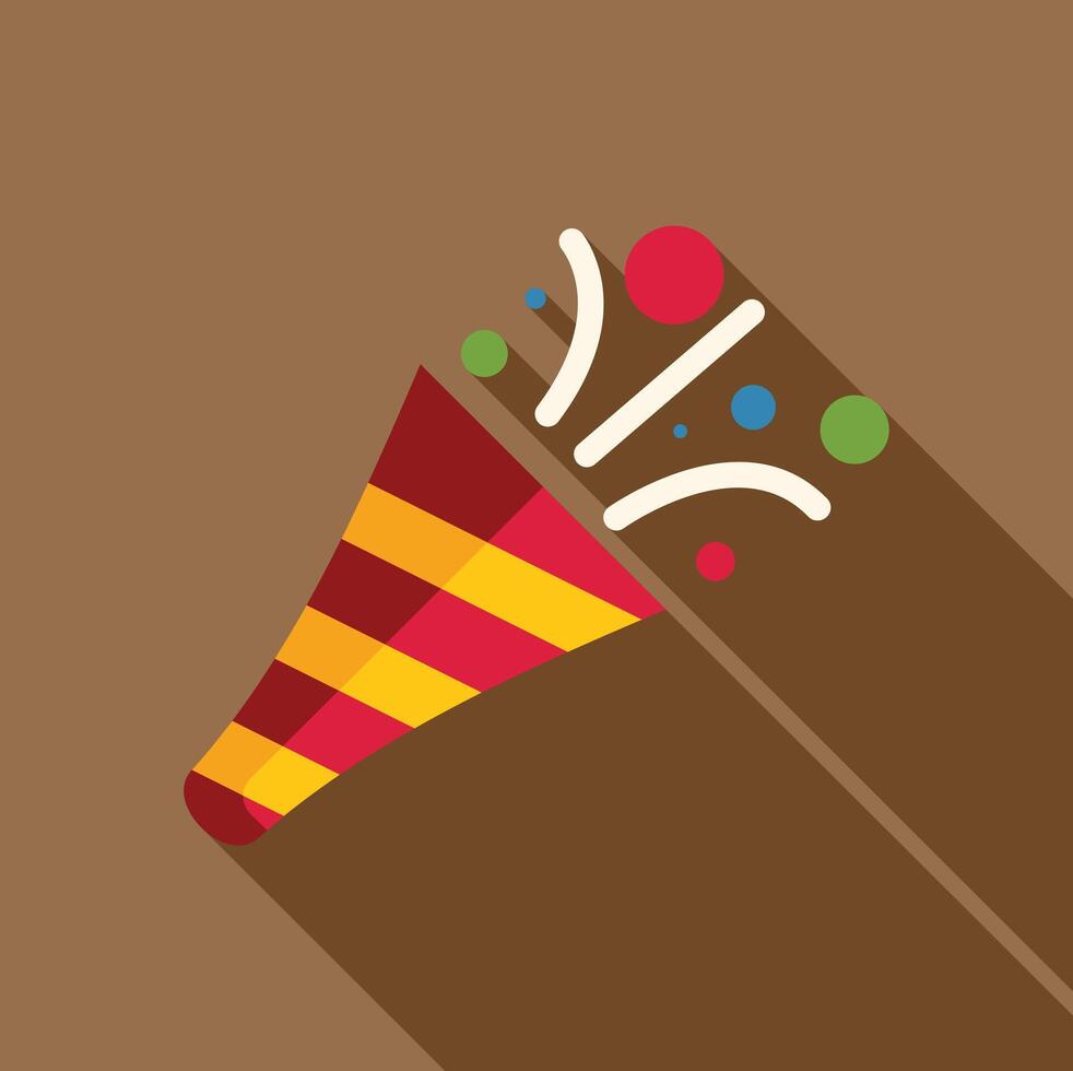 Party horn blowing confetti celebrating a festive occasion vector