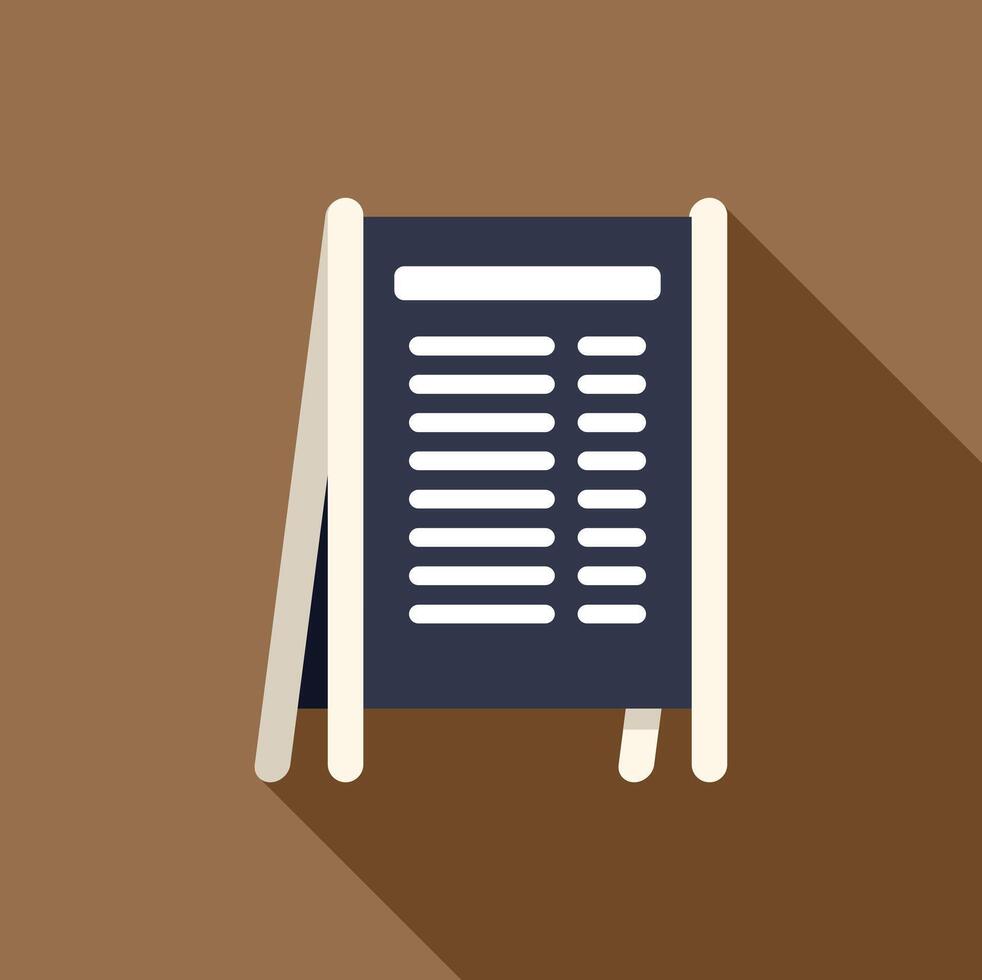 Blank menu board with text standing on wooden legs vector