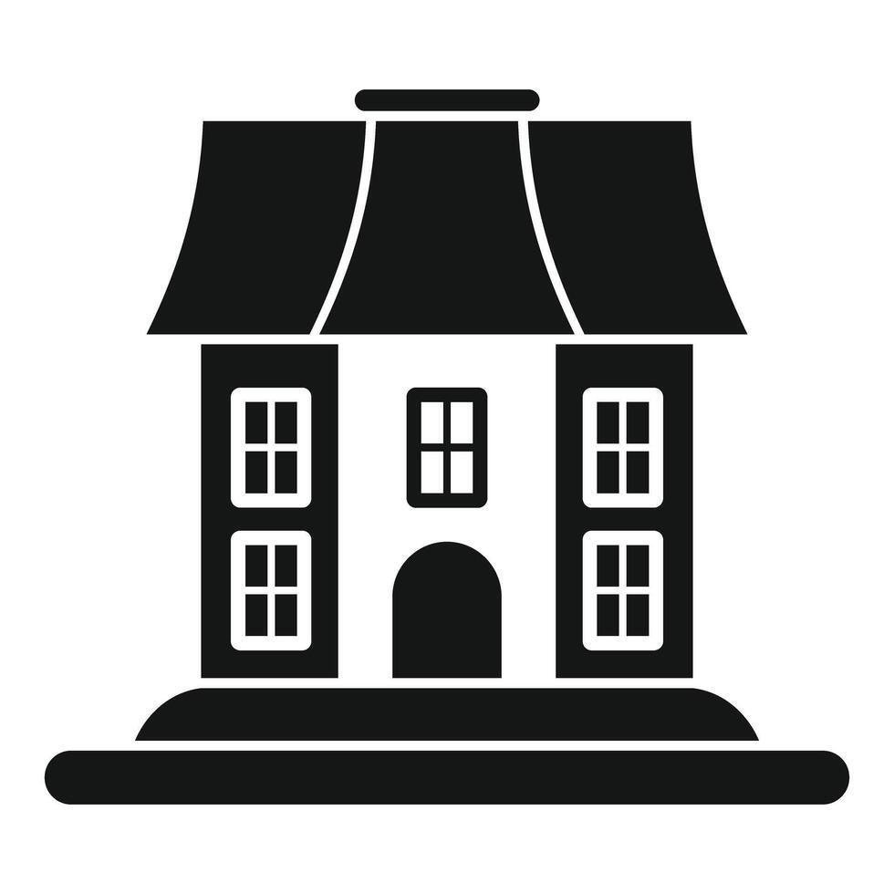 Simple icon of a detached house with a chimney on the roof vector