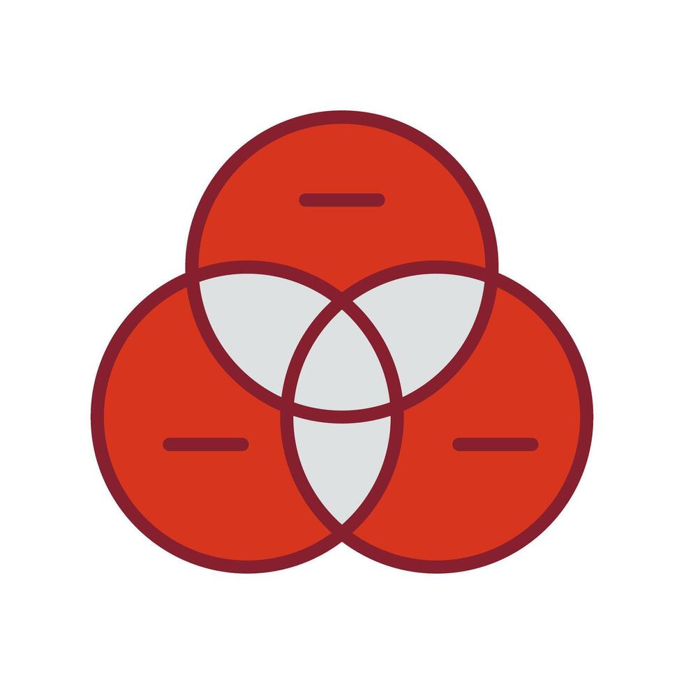 Venn Diagram Icon Design vector