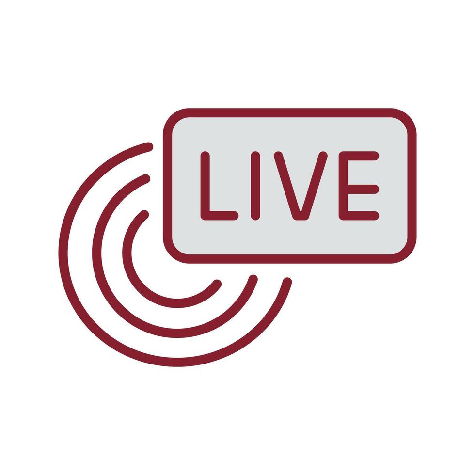 Live Broadcast Icon Design vector