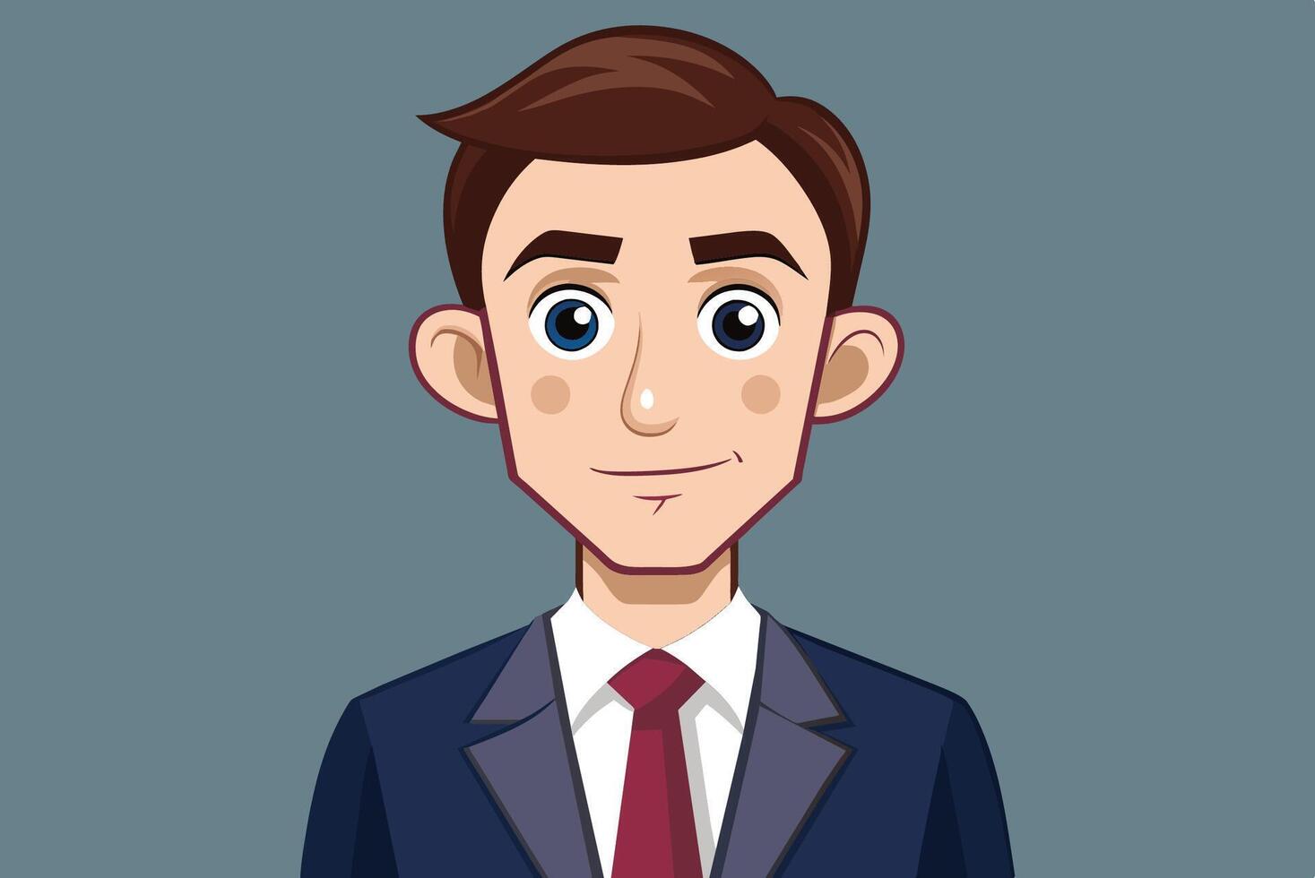 A young professional man in a suit with a friendly smile posed against a neutral background, showcasing confidence and approachability vector