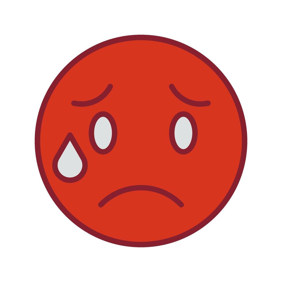 Crying Face Icon Design vector