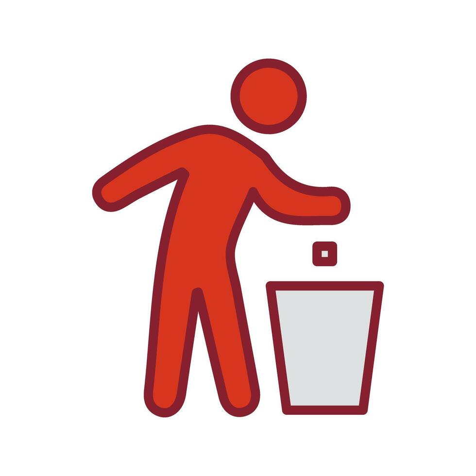 Litter in Bin Sign Icon Design vector
