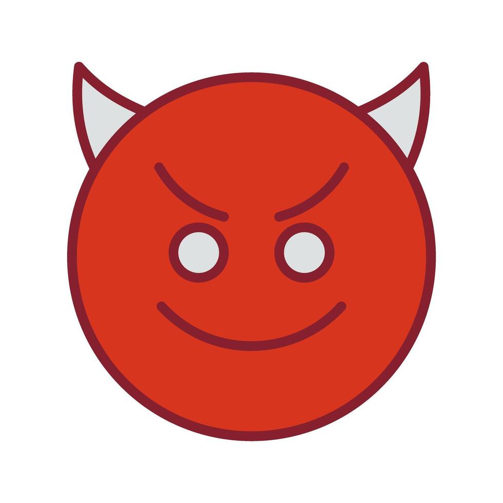 Smiling Face with Horns Icon Design vector
