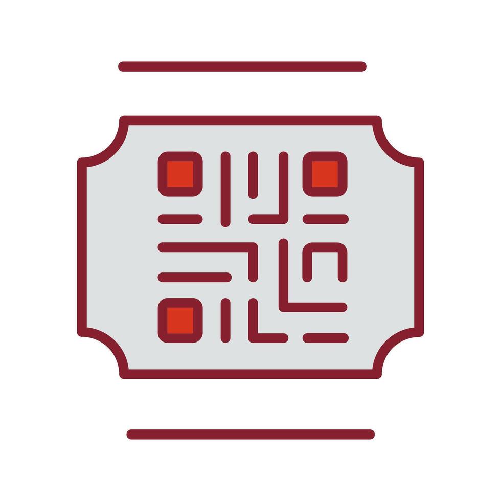 QR Code Ticket Icon Design vector
