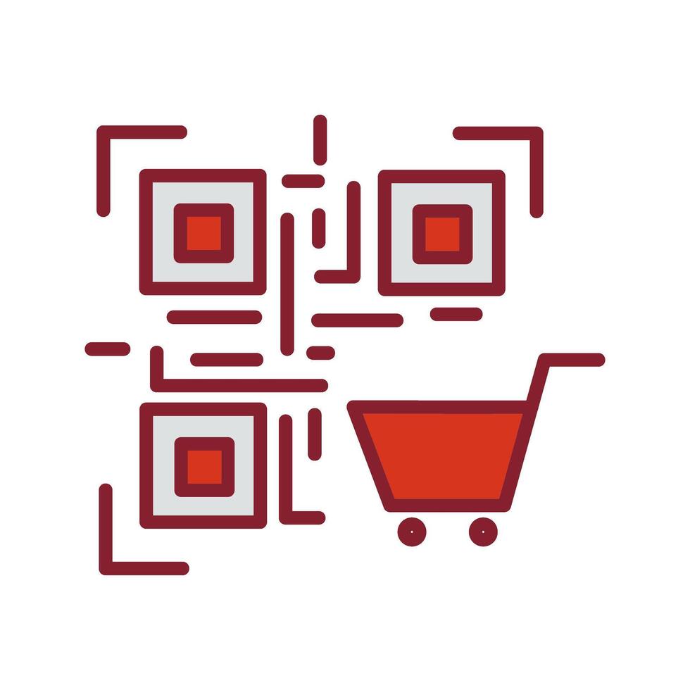 QR Code Shopping Icon Design vector