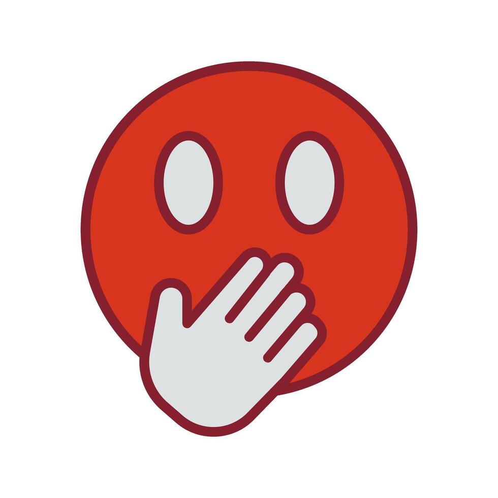Face with Hand Over Mouth Icon Design vector