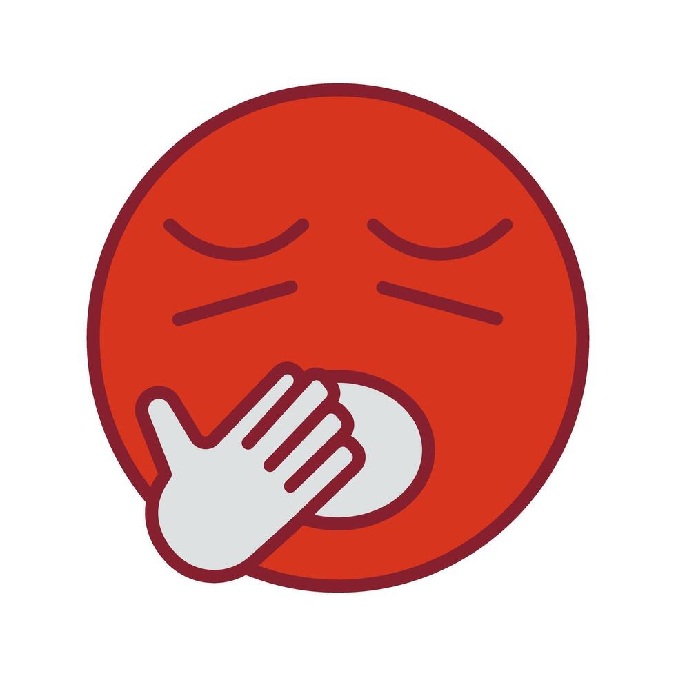 Yawning Face Icon Design vector