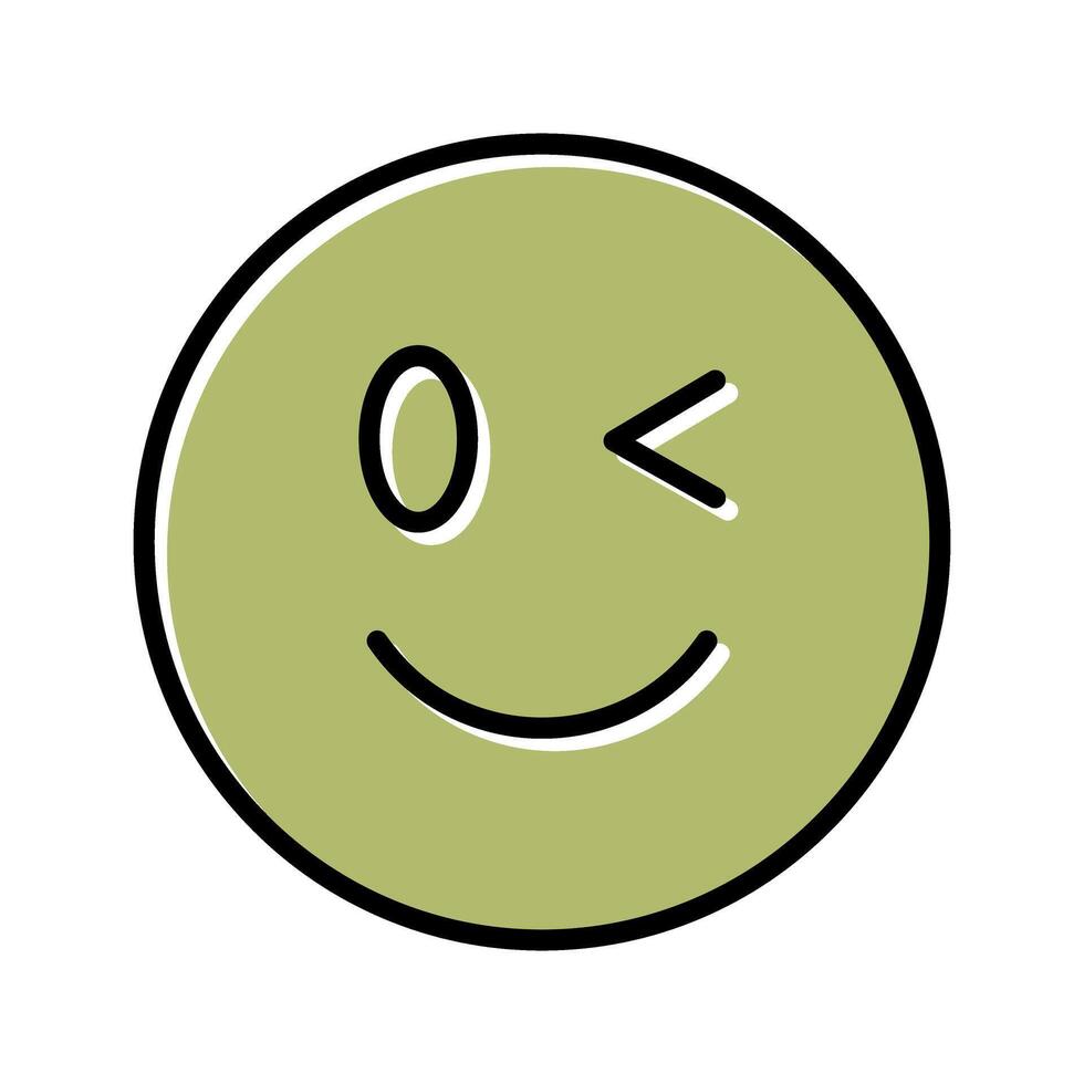 Winking Face Icon Design vector