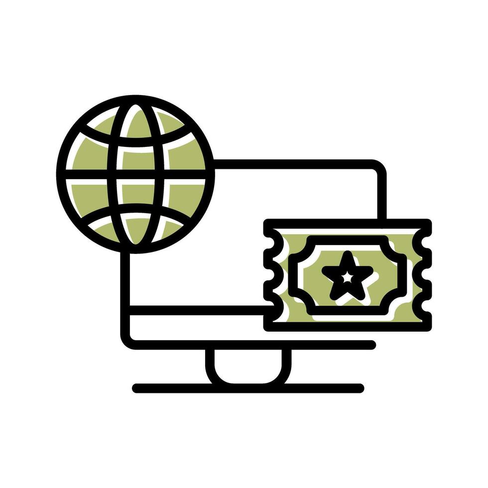 Ticket System Icon Design vector