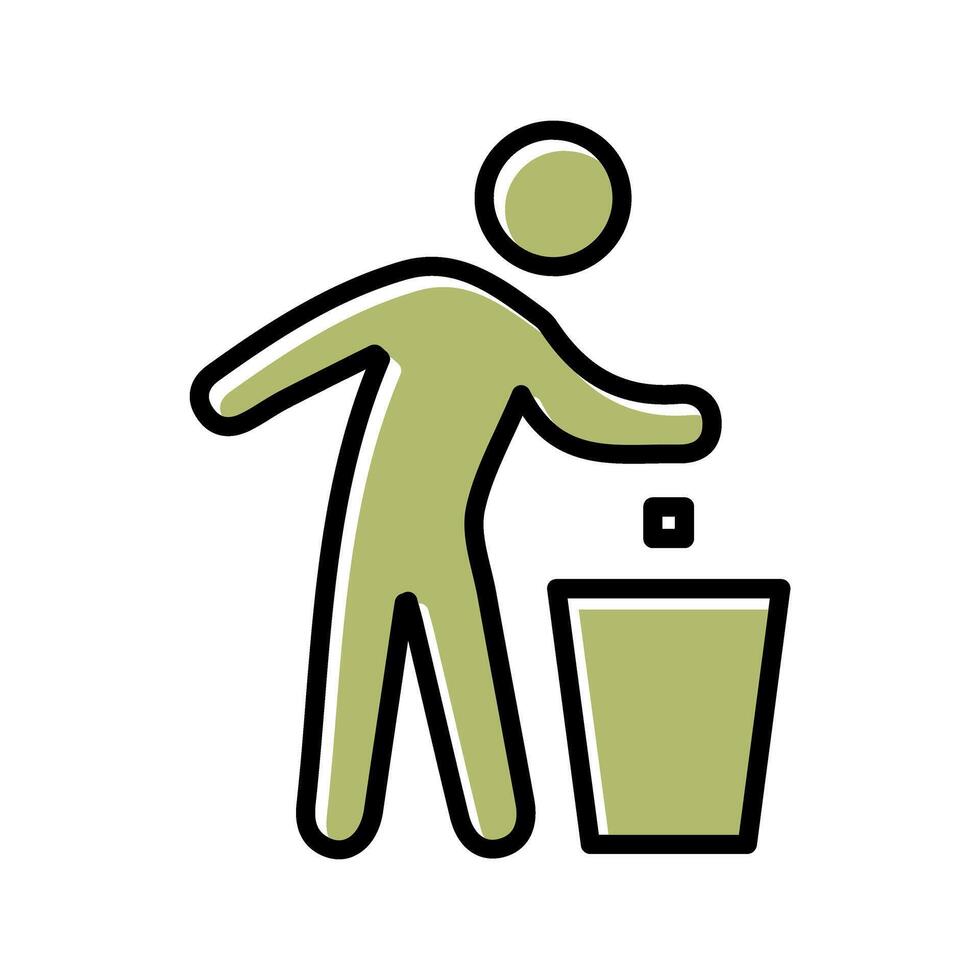 Litter in Bin Sign Icon Design vector